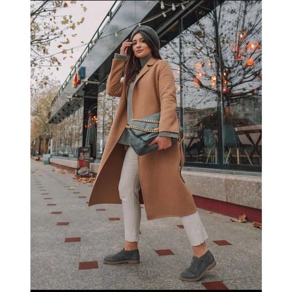 Mango Wool Blend Belted Coat Bloggers Fav S - Picture 11 of 17